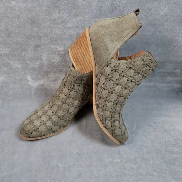 Mi.iM Boots Size 9M Green LAVIN Textured Chelsea Pull On Ankle Booties Boho-chic - Picture 5 of 10